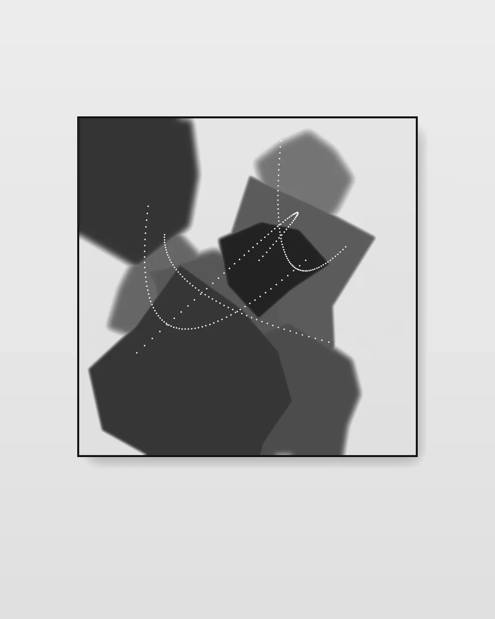 Cadence Cartography No. 2, an original fluid art abstract painting in misty pale grey