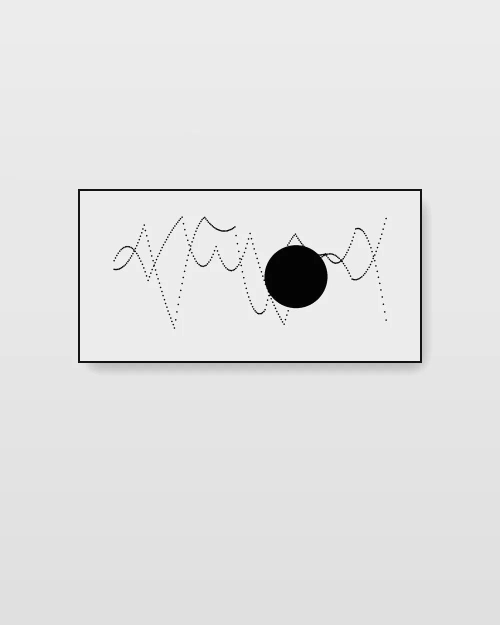 Cadence Interval No. 9, an original line art abstract painting in smoke and ash grey