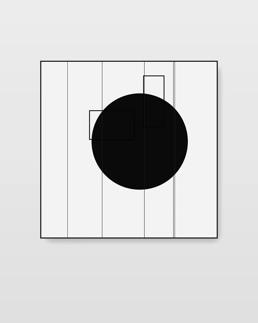 Cadence Strata No. 12, an original geometric abstraction abstract painting in silver grey