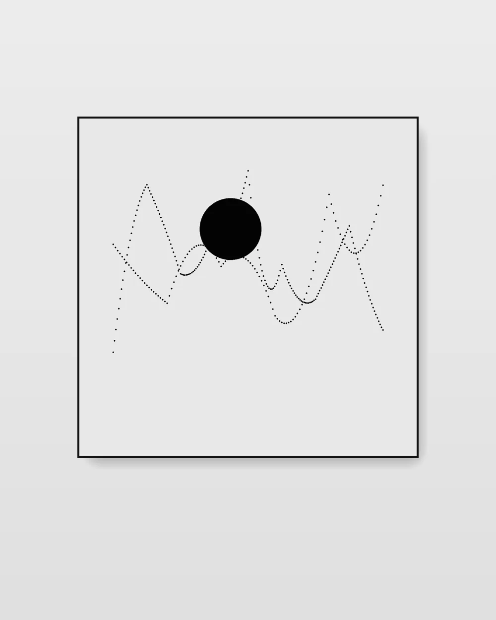 Contour Geometry No. 9, an original line art abstract painting in soft graphite