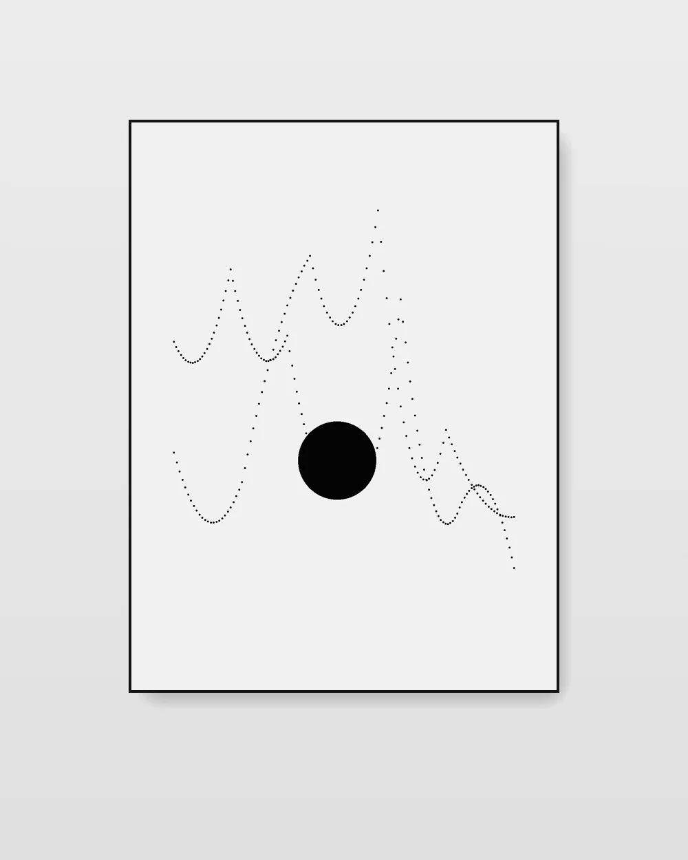Fallow Plane III, an original line art abstract painting in misty pale grey
