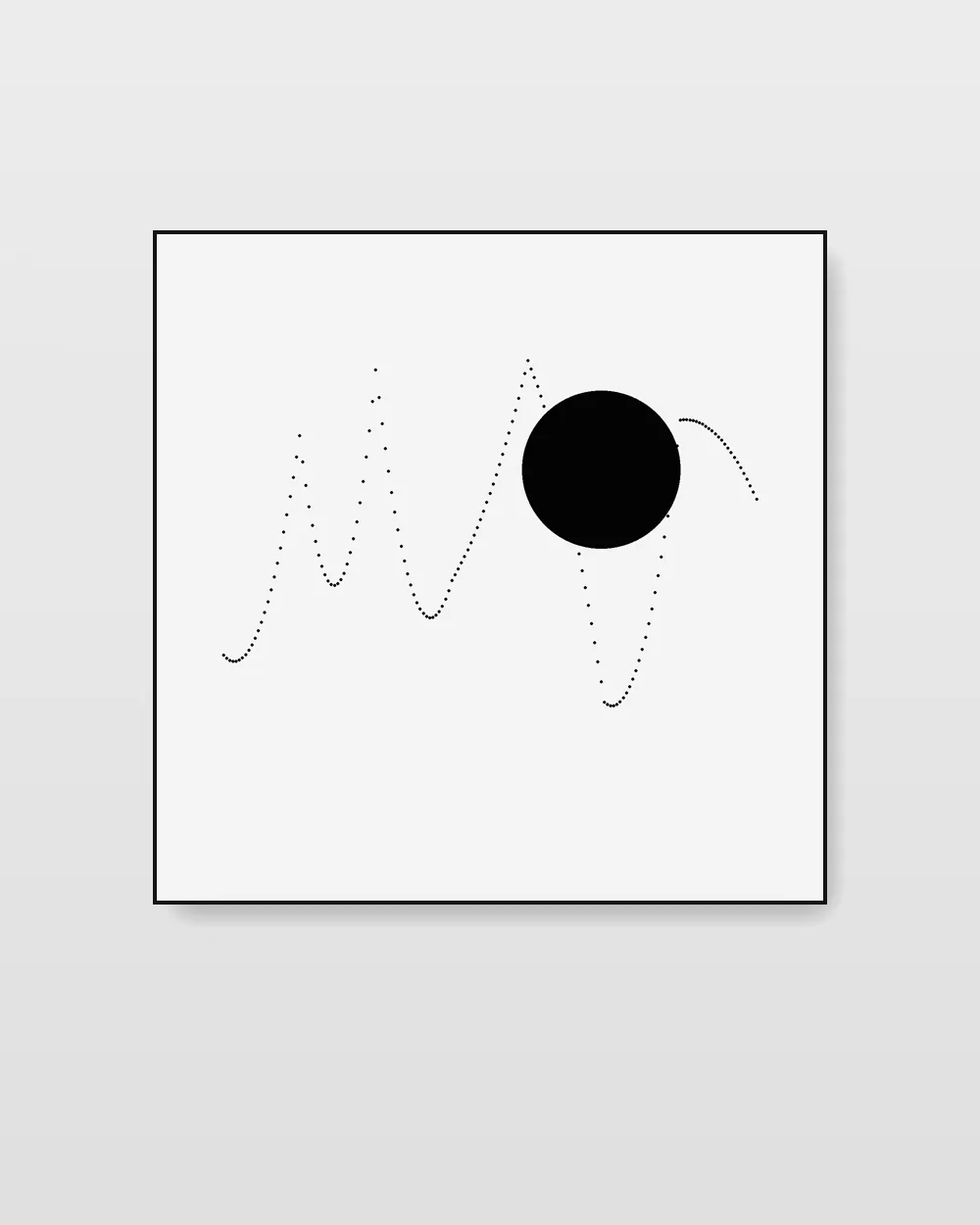 Fractured Fold No. 5, an original line art abstract painting in misty pale grey