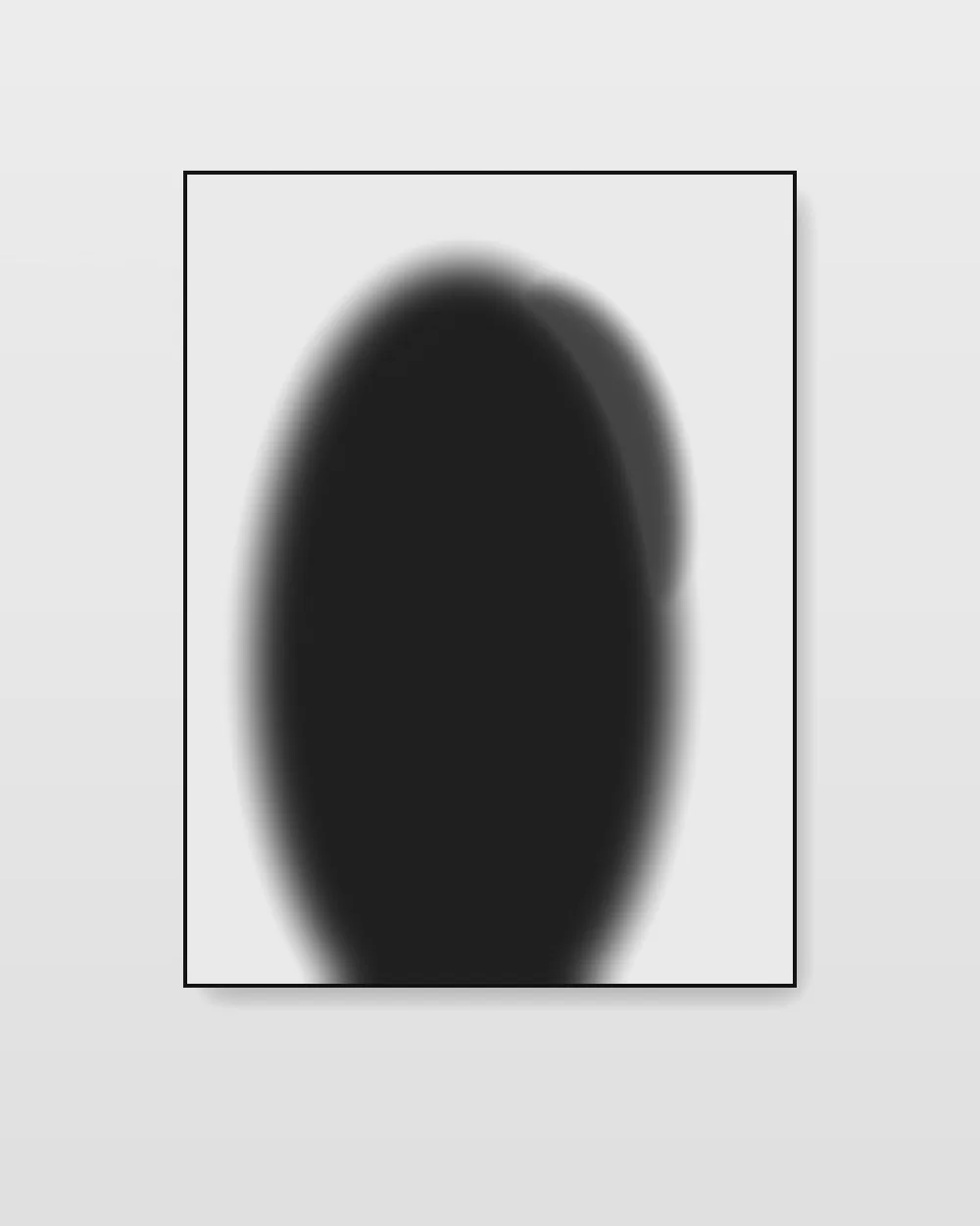 Graphite Divide I, an original monochrome field abstract painting in warm ivory and off-white
