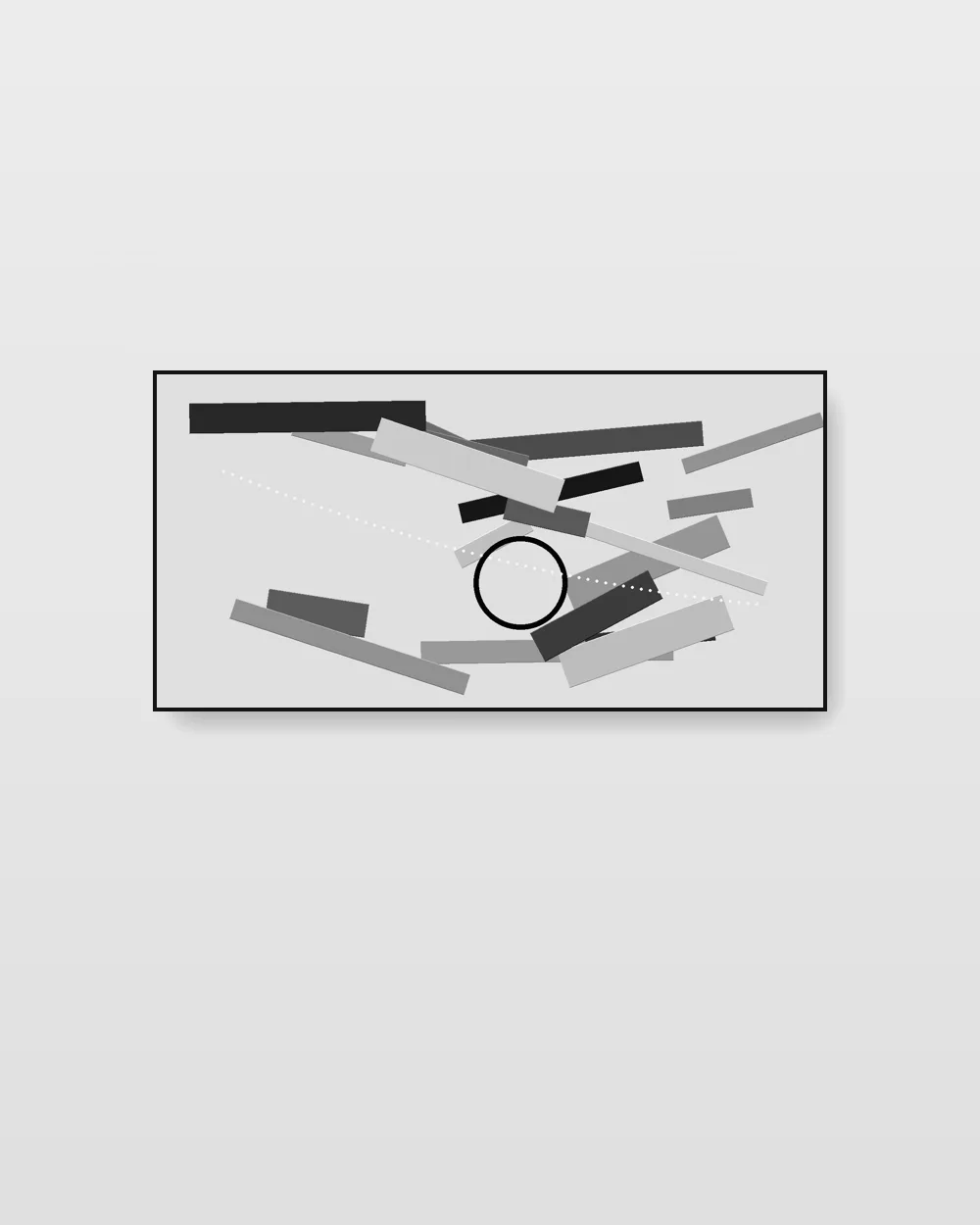 Gypsum Cartography No. 12, an original mixed media abstract painting in high-contrast black and white