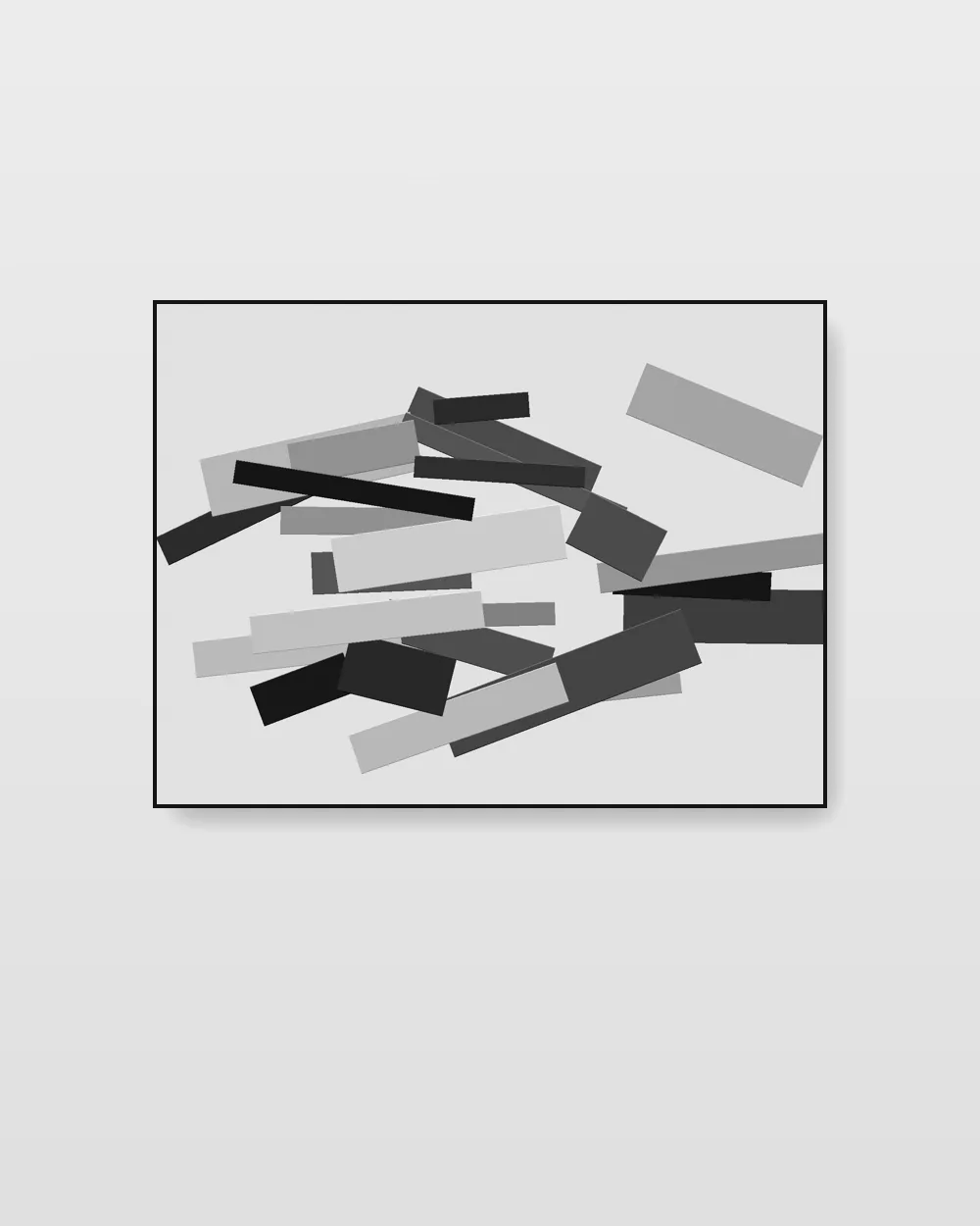 Hollow Field V, an original palette knife abstract painting in high-contrast black and white