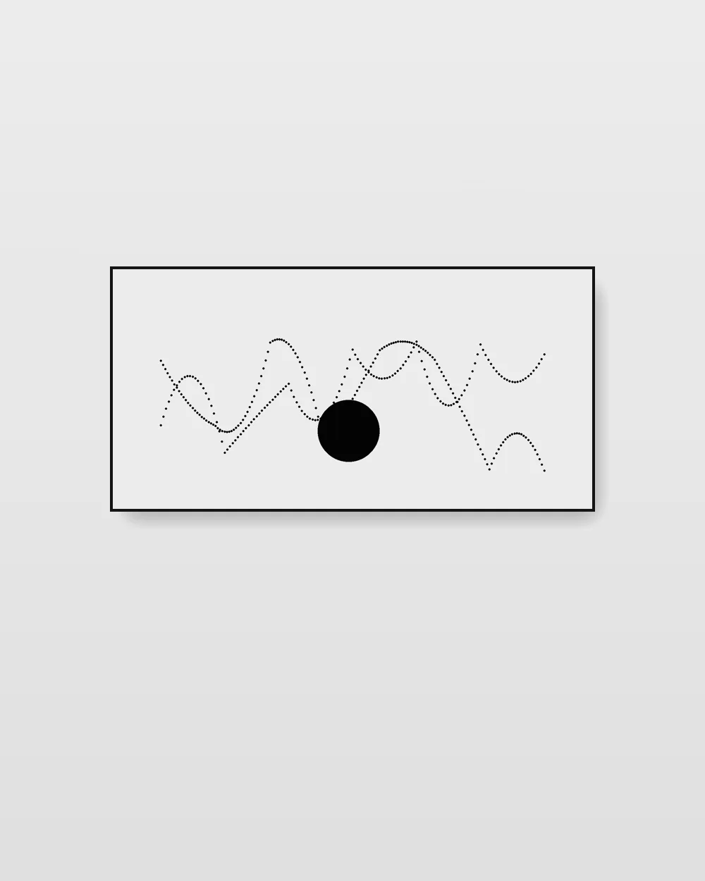 Interval Echo, an original line art abstract painting in warm ivory and off-white