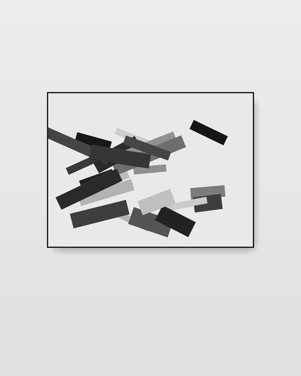 Meridian Plane I, an original palette knife abstract painting in high-contrast black and white