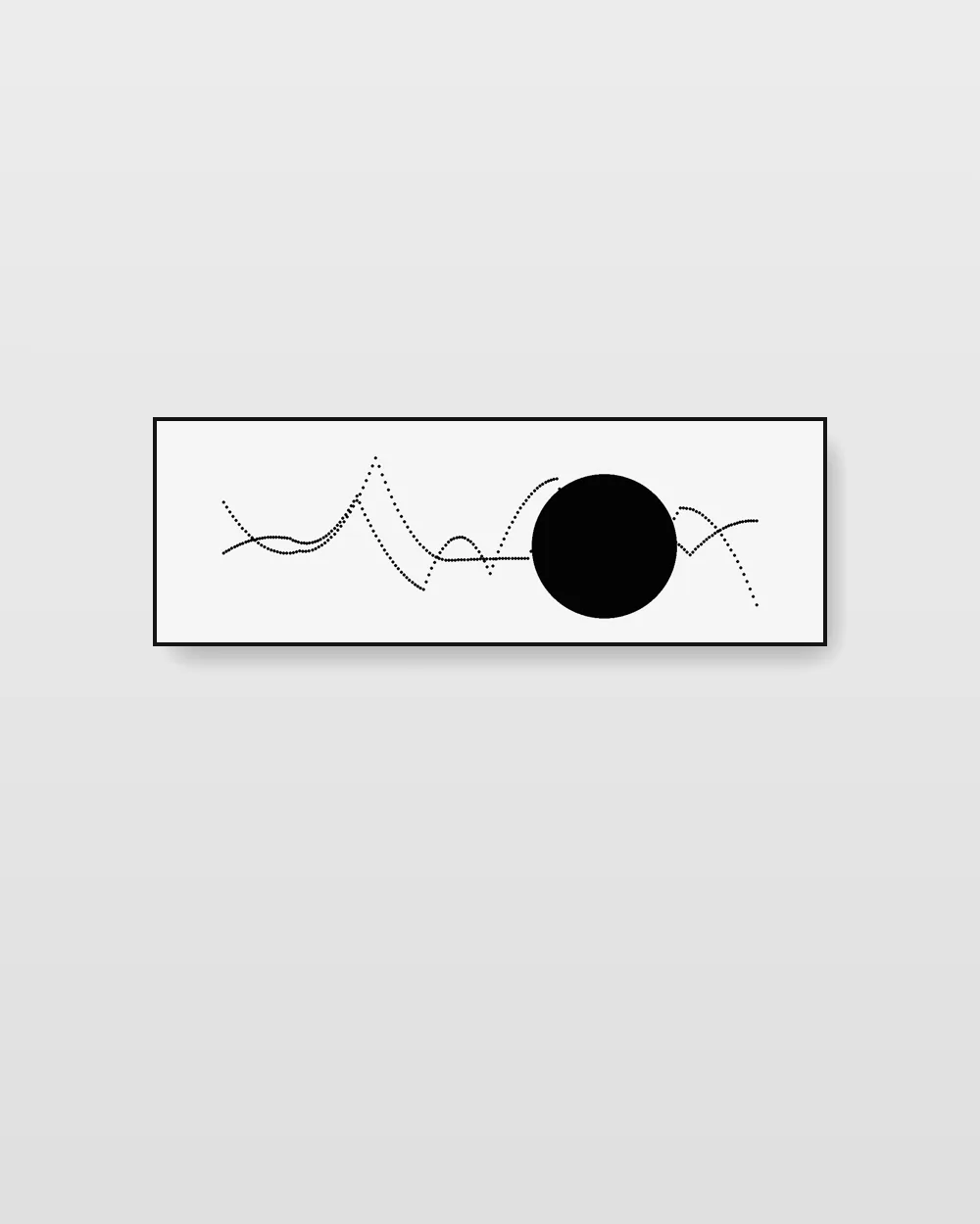 Monolith Variation, an original line art abstract painting in ink black on white