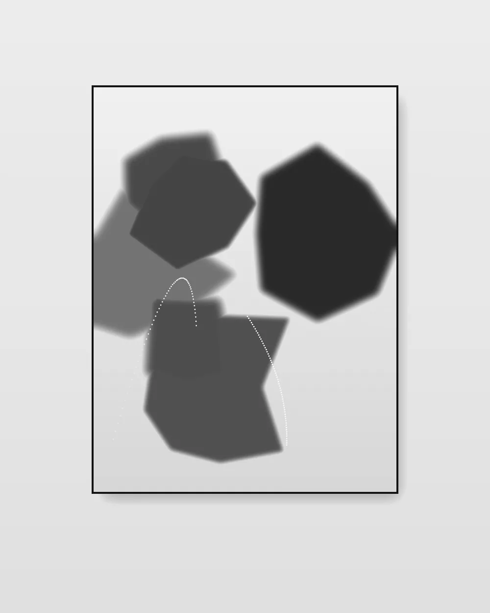 Onyx Field No. 9, an original fluid art abstract painting in deep charcoal grey