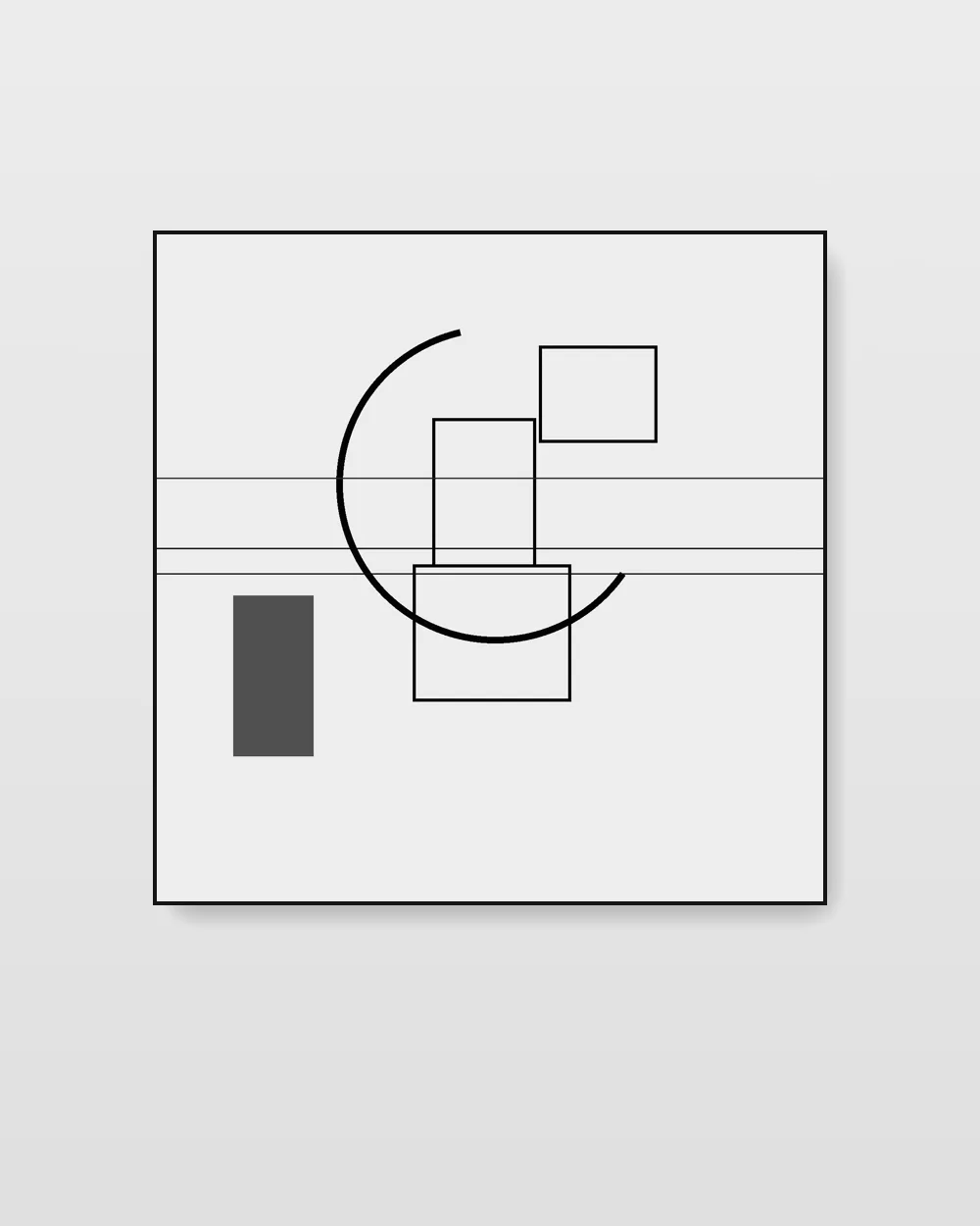 Geometric Abstraction abstract painting example in monochrome