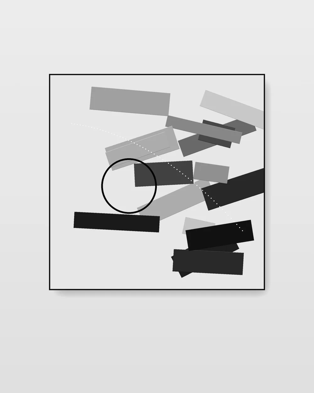 Penumbra Current No. 9, an original mixed media abstract painting in soft graphite