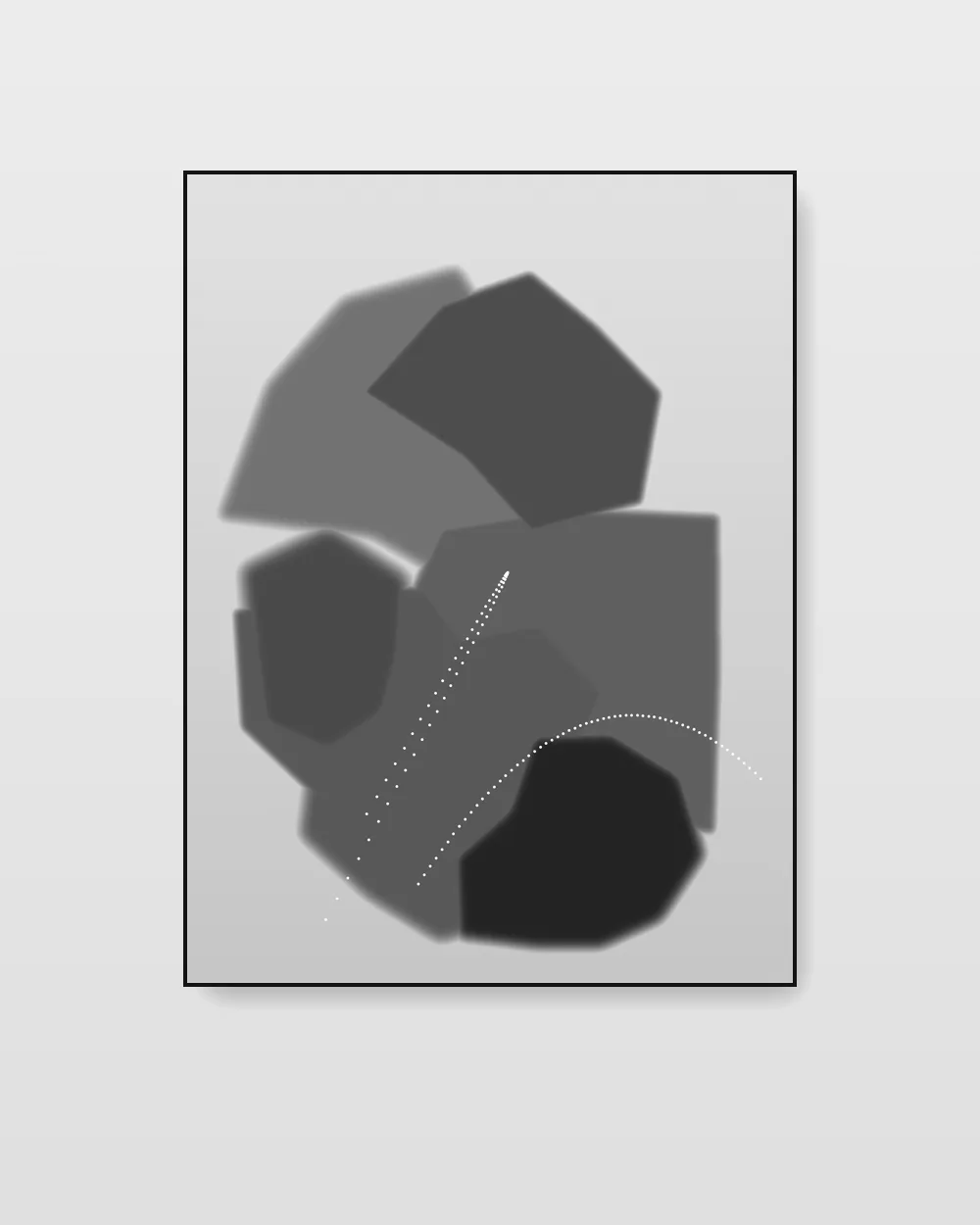 Silent Cartography I, an original fluid art abstract painting in smoke and ash grey