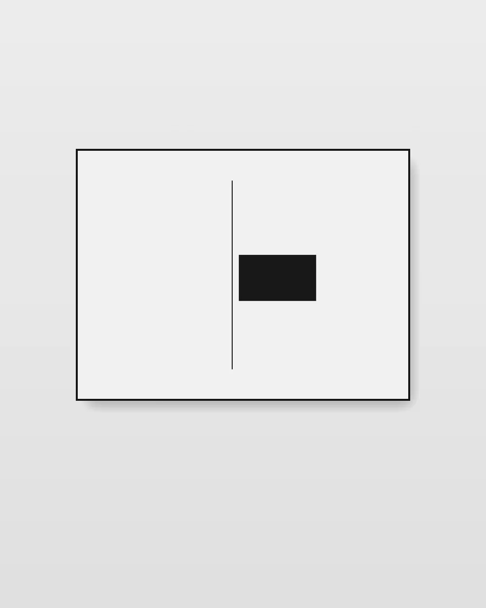 Silent Geometry I, an original minimalist abstract painting in high-contrast black and white