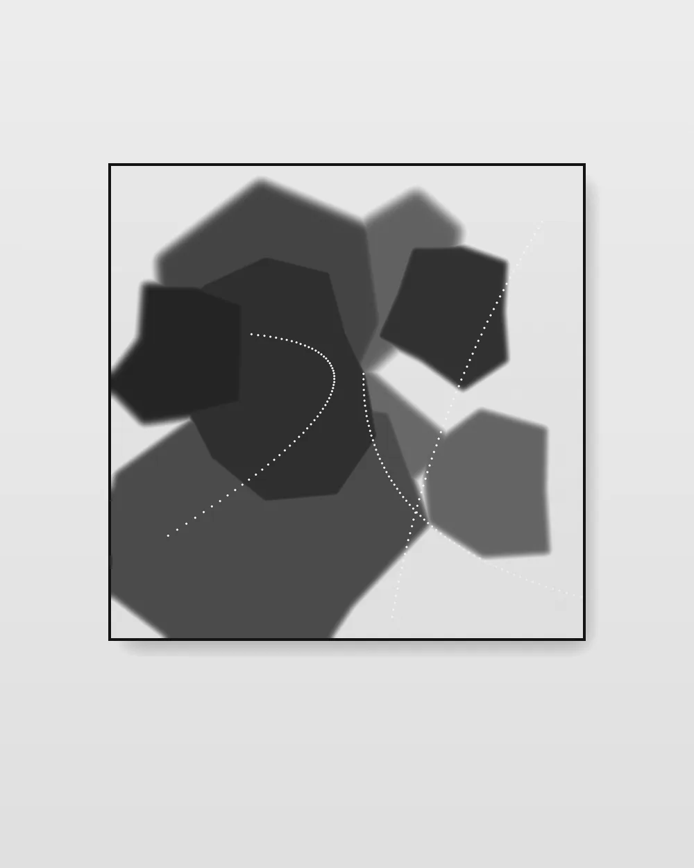 Silent Passage, an original fluid art abstract painting in ink black on white
