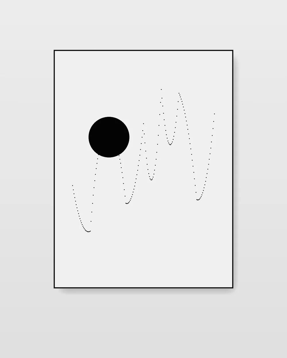 Umbra Mass, an original line art abstract painting in ink black on white