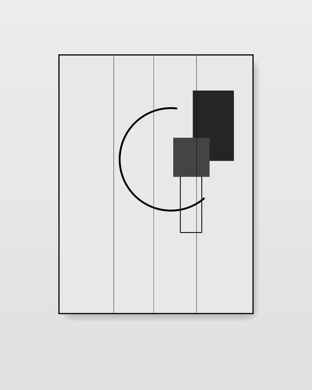 Undertow Notation V, an original geometric abstraction abstract painting in smoke and ash grey