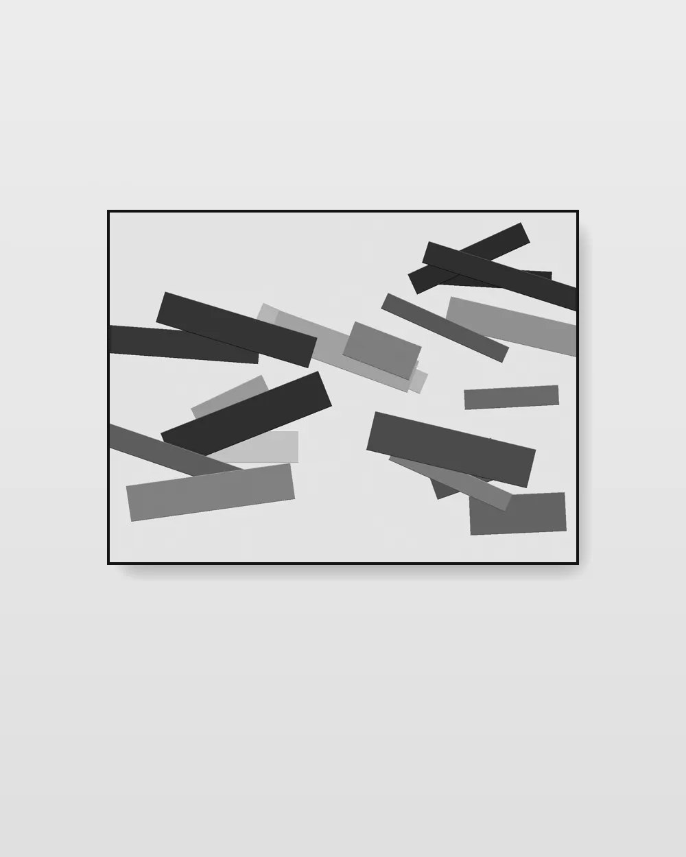 Vertex Plane, an original palette knife abstract painting in high-contrast black and white