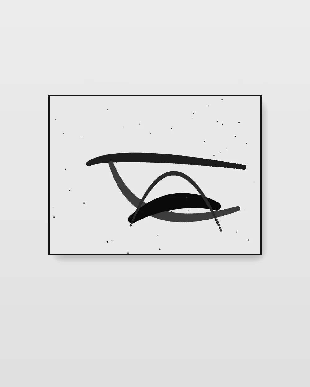 Abstract Expressionism abstract painting example in monochrome