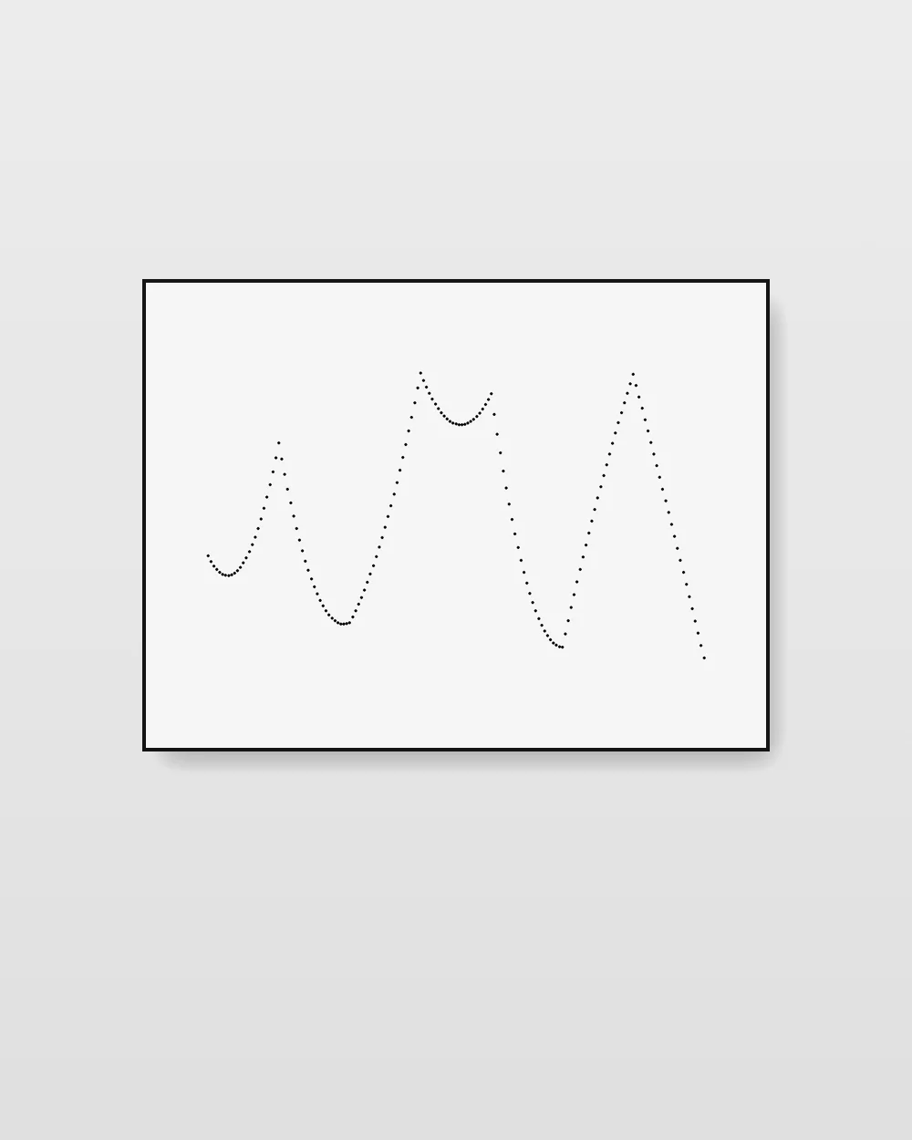 Weathered Interval V, an original line art abstract painting in deep charcoal grey